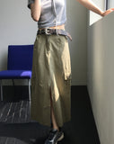 Boto Cargo Pocket Slit Long Skirt