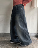 Yuluo Crack Washing Wide Denim Pants