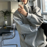 Brushed Snap-Neck Button Hoodie