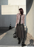Suspender Long Pleated Skirt
