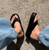 Sunday Summer Leather Flip Flops +4.5cm