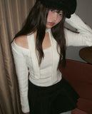 [Muffler + Knit SET] Suu Muffler Terry U-Neck Knit