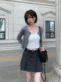 Lumpy Rib Round Slim Fit Long Sleeve Cardigan