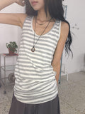 Casane Round Layered Stripe Long Sleeveless