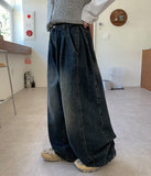 [Unisex] Conden Pintuck Denim Wide Pants
