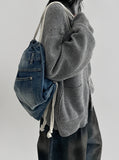 Rivered Denim Backpack
