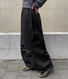 Benkyu Snap Parachute Banding Wide Pants