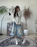 Loaded Layered Damage Knit