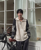 Bomb Cowichan color matching knit zip-up