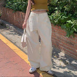 Silver Strap Back Point Balloon Herringbone Wide Cotton Pants