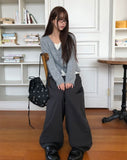 Lesion Pocket Strap Balloon Fit Cotton Long Pants