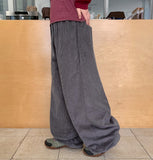 Chilkro Heart Corduroy Banding Wide Pants