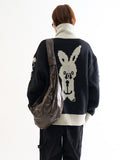 Rabbit knit zip-up sweater