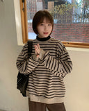 [BAONHAUS] Paints Stripe Brushed Polar Sweatshirt