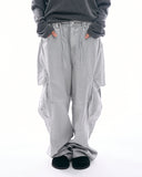 Curve panel cargo cotton wide pants
