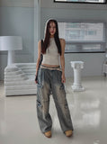 double-out pocket denim pants