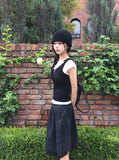 Ideul Layered Ribbed Ribbon Bustier Short Sleeve T-Shirt