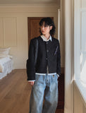 Weasel round tweed jacket