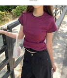 High Quality Layered Plain Slim Short Sleeve T-shirt