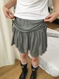 Haromi Shirring Ribbed Banding Skirt Pants