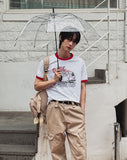 DAPE PRINTING RINGER HALF SLEEVE T-SHIRT