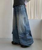 Kumiko Denim Wide Cargo Pants