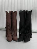 1174 Fringe Western Long Boots (8cm)
