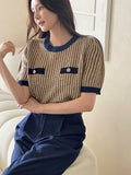 Demont Color Matching Tweed Puff Knit