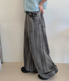 Sulky Summer Brush Black Blue Wide Denim Pants