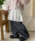 Muju Tiered Banding Mini Skirt