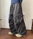 [unisex] Entine banding string strap cargo pants