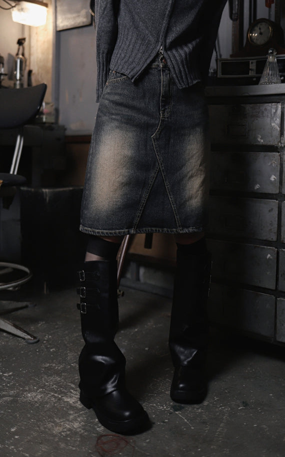 【EEUN】Hobbi Denim Skirt EEUN(イウン) - ホビデニムスカート / Hobbi Denim Skirt – einz.jp
