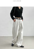 [unisex] Crown Two-Tuck Long Wide Pants