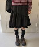 Bevuri Diagonal Frill Banding Long Skirt