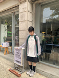 [unisex] Donv Sporty Color Matching Over Long Sleeve Tee