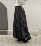 Derun Cotton Balloon Banding Long Skirt
