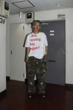 damage washing piercing t-shirt