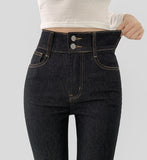 Non-fade 2Button 4Season Span Slim Fit Straight Denim Pants