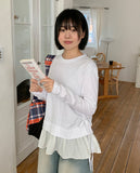 Kukyu Frill Shirring Long Sleeve Tee