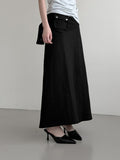 Et Pocket Belt Cotton Long Skirt
