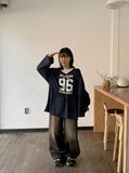 Delat Sporty Printing V-neck Over Long Sleeve Tee