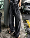 Cool Wash Pintuck Linen Denim Pants