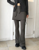 Heckah strap layered skirt bootcut pants