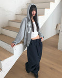 Md Dot Pattern String Strap Wide Cotton Long Pants