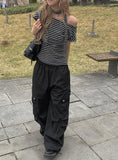 Harry Pintuck Banding Diagonal Cargo Pants