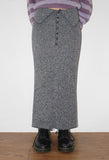 (Lining Brushed) BOCASHI BUTTON KNIT SKIRT