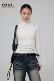 PRTN)Porterna brushed layered turtleneck t-shirt