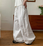 Bimtz Summer Basic Banding Wide Pants
