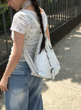 Terran Zipper Two Way Leather Big Shoulder Bag
