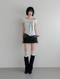 Studded Cotton Low Skirt Pants